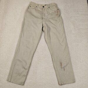 Eddie Bauer Jeans Women's Size 12 Cream Wide Leg High Waisted Mom 90s